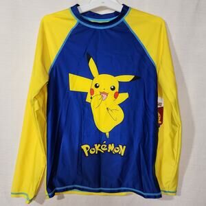 Pikachu boys 14/16 swim shirt UPF 50 NWT